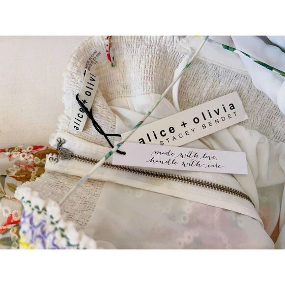 ALICE & OLIVIA Karolina Smocked Waist Tiered Maxi Dress  US12 - Picture 11 of 11